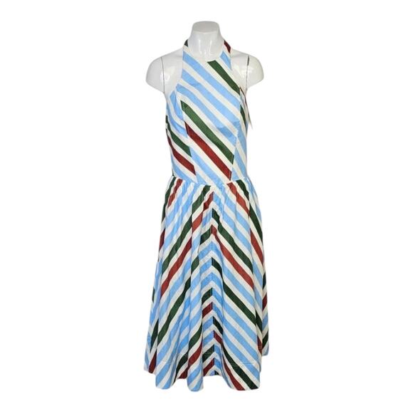 Anthropologie‎ Maeve Womens size XL Striped Coastal Beachy Halter Midi Sundress - Picture 2 of 9